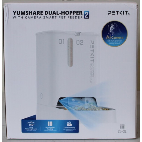 SALE OUT. Petkit P591 2 (D4SH-2) YumShare Dual-Hopper 2 Feeder with camera | PETKIT YumShare Dual-hopper 2 Automatic Feeder with