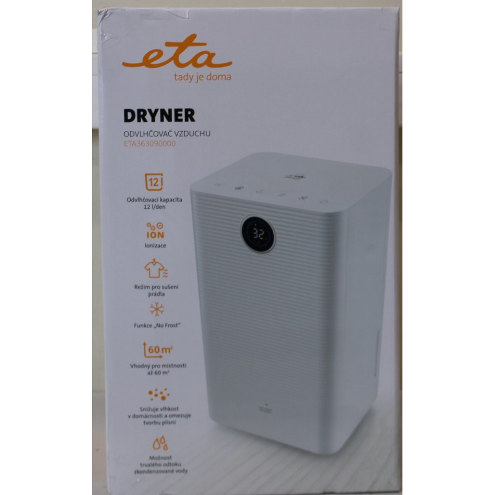 SALE OUT. ETA ETA363090000 DRYNER Dehumidifier, Tank volume (water) 2 l, Suitable for spaces up to 60 m , White | ETA Dehumidifi