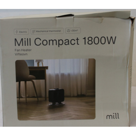 SALE OUT. Mill | Heater | CUS1800MECBA | PTC Fan | 1800 W | Suitable for rooms up to 30 m | Black | DAMAGED PACKAGING