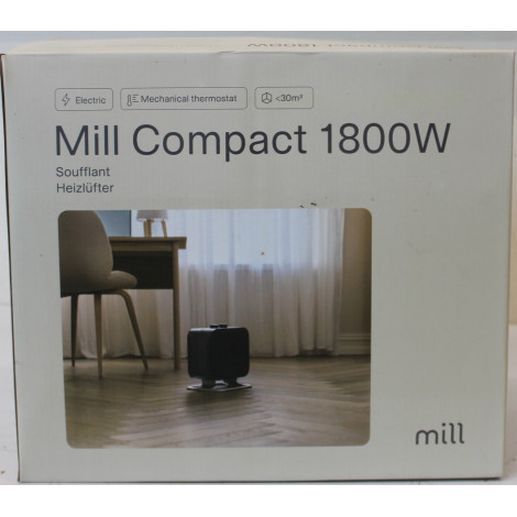SALE OUT. Mill | Heater | CUS1800MECBA | PTC Fan | 1800 W | Suitable for rooms up to 30 m | Black | DAMAGED PACKAGING