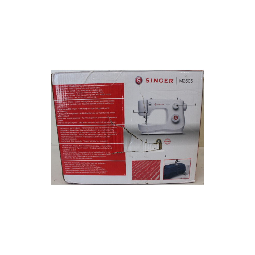 SALE OUT. | Singer Sewing Machine | M2605 | Number of stitches 12 | White | DAMAGED PACKAGING