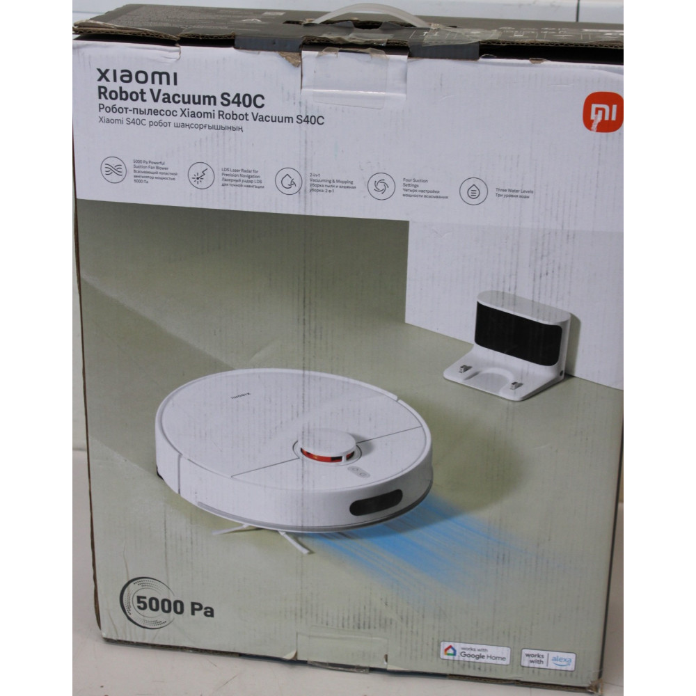 SALE OUT. Xiaomi Robot Vacuum S40C EU | Xiaomi Robot Vacuum S40C EU | Wet&Dry | 2600 mAh | Dust capacity 0.52 L | 5000 Pa | Whit