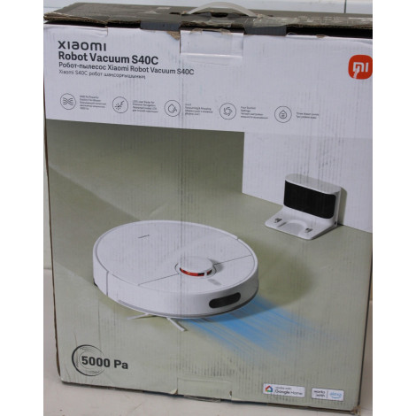 SALE OUT. Xiaomi Robot Vacuum S40C EU | Xiaomi Robot Vacuum S40C EU | Wet&Dry | 2600 mAh | Dust capacity 0.52 L | 5000 Pa | Whit