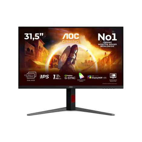 AOC U32G4U | 32 " | Fast IPS | UHD | 16:9 | 160 Hz | 1 ms | 3840 x 2160 pixels | 450 cd/m | HDMI ports quantity 2 | Black