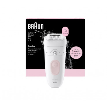 Braun Epilator | Silk-épil 5 SE5-000 | Operating time (max) 40 min | Number of power levels 2 | Wet & Dry | White/Pink