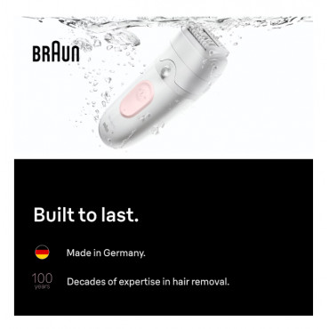 Braun Epilator | Silk-épil 5 SE5-000 | Operating time (max) 40 min | Number of power levels 2 | Wet & Dry | White/Pink