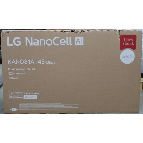 SALE OUT. LG 43NANO81A3A 43" (109 cm) LED LCD TV | SALE OUT. | LG 43NANO81A3A | 43 | Smart TV | webOS 25 | UHD | DAMAGED PACKAGI