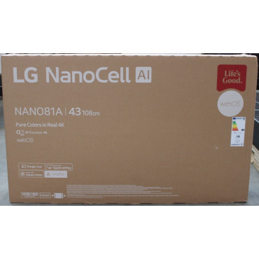SALE OUT. LG 43NANO81A3A 43" (109 cm) LED LCD TV | SALE OUT. | LG 43NANO81A3A | 43 | Smart TV | webOS 25 | UHD | DAMAGED PACKAGI