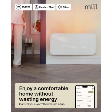 Mill WiFi Panel Heater | PA1500WIFI4A | Panel Heater | 1500 W | Suitable for rooms up to 22 m | White | IPX4