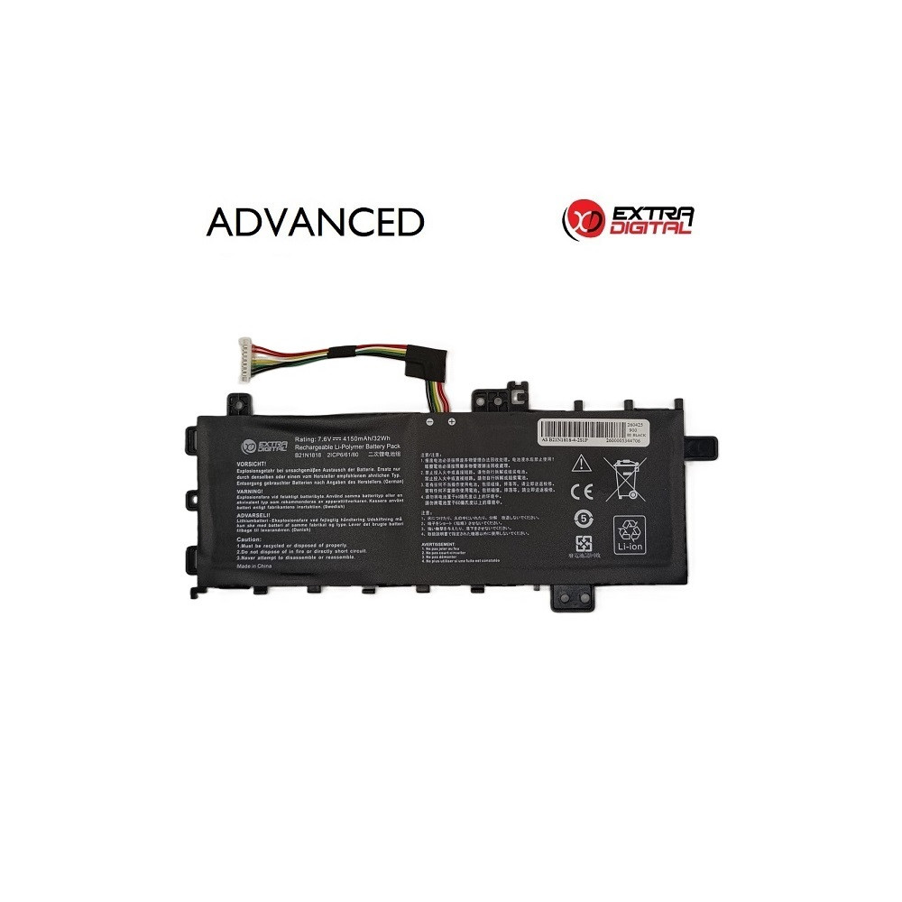 Nešiojamo kompiuterio baterija ASUS C21N1818-1, 4150mAh, Extra Digital Advanced