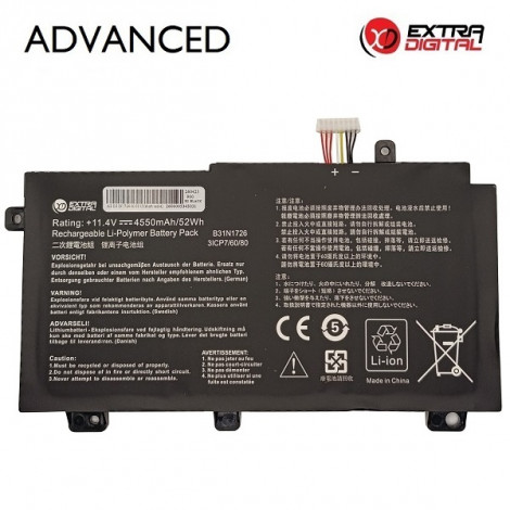 Nešiojamo kompiuterio baterija ASUS B31N1726, 4550mAh, Extra Digital Advanced