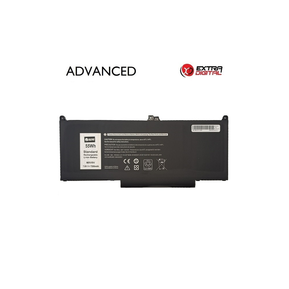 Nešiojamo kompiuterio baterija DELL MXV9V, 7200mAh, Extra Digital Advanced