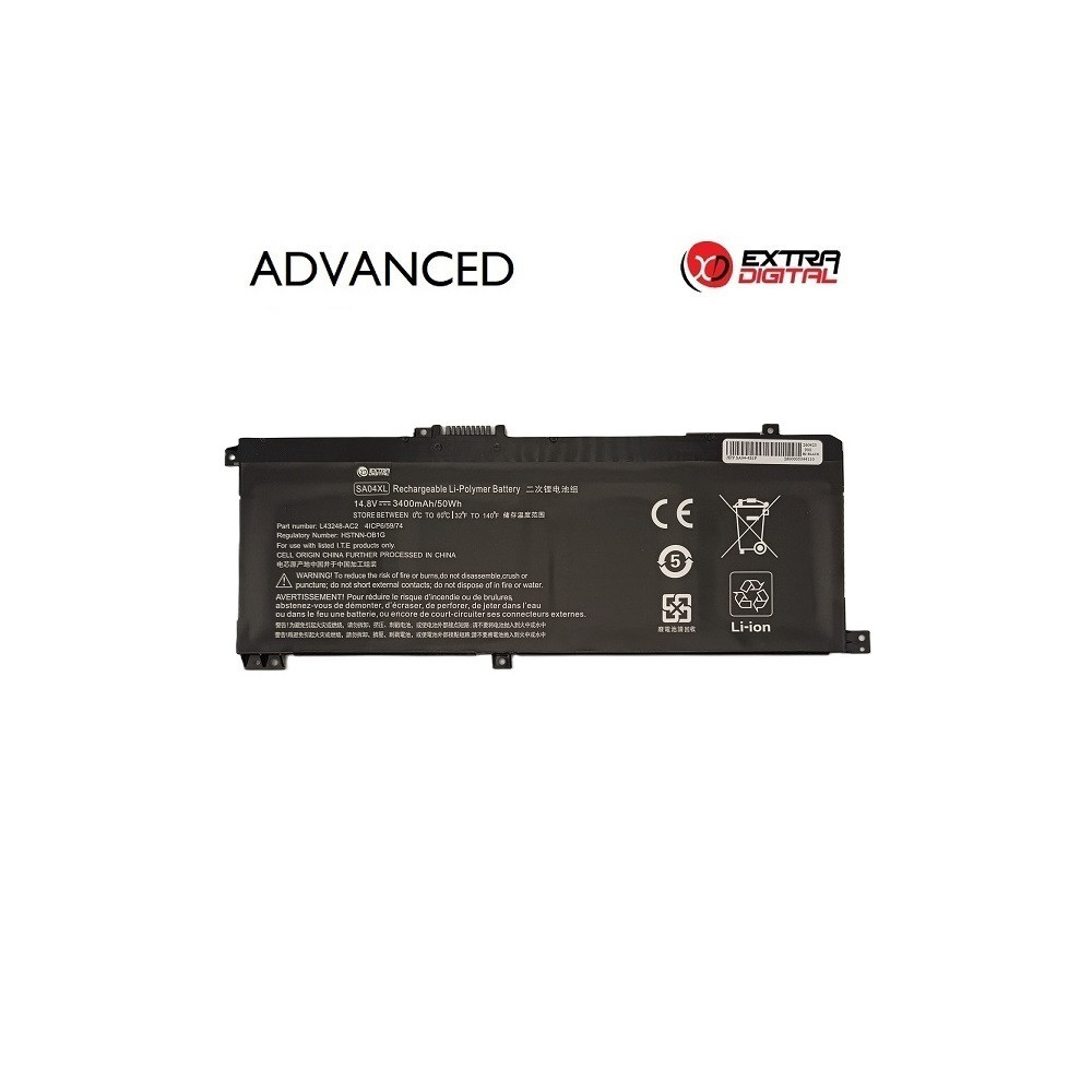 Nešiojamo kompiuterio baterija HP SA04XL, 3400mAh, Extra Digital Advanced