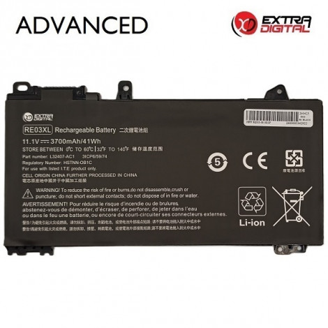 Nešiojamo kompiuterio baterija HP RE03XL, 3700mAh, Extra Digital Advanced