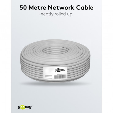 Goobay | CAT 6A Network Cable, S/FTP (PiMF), 50 m | 96093 | S/FTP | Grey
