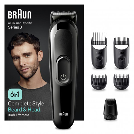 Braun Trimmer | 6-in-1 Style Kit 3 MGK3410 | Cordless | Number of length steps 13 | Black