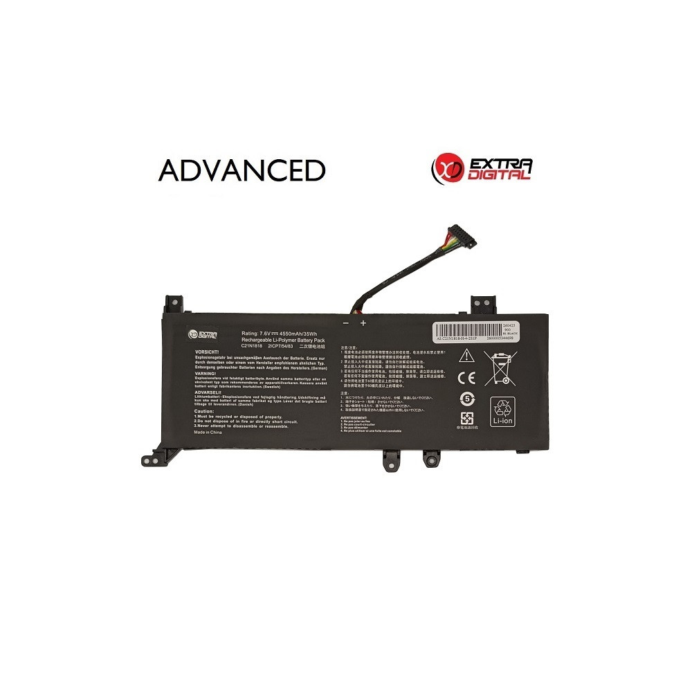 Nešiojamo kompiuterio baterija ASUS C21N1818, 4550mAh, Extra Digital Advanced