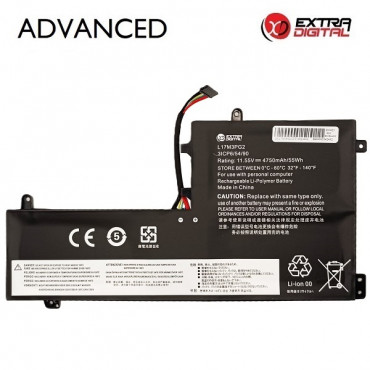 Nešiojamo kompiuterio baterija LENOVO L17M3PG2, 4750mAh, Extra Digital Advanced