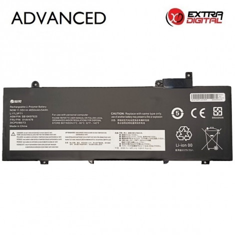 Nešiojamo kompiuterio baterija LENOVO L17L3P71, 4650mAh, Extra Digital Advanced