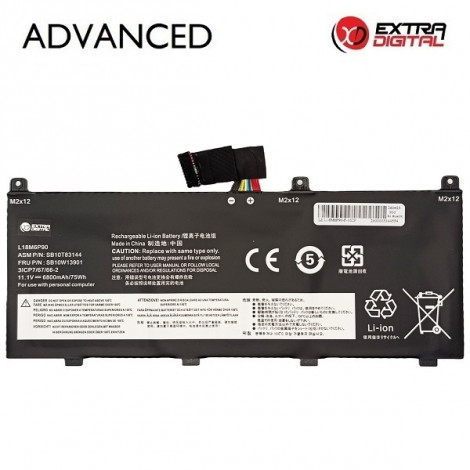 Nešiojamo kompiuterio baterija LENOVO L18M6P90, 6800mAh, Extra Digital Advanced