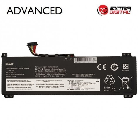 Nešiojamo kompiuterio baterija LENOVO L21M4PC0, 3750mAh, Extra Digital Advanced