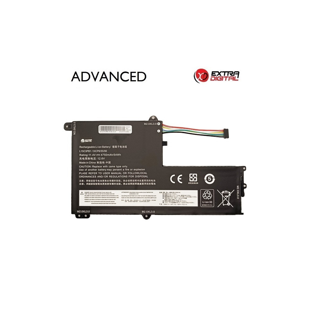 Nešiojamo kompiuterio baterija LENOVO L15C3PB1, 4750mAh, Extra Digital Advanced