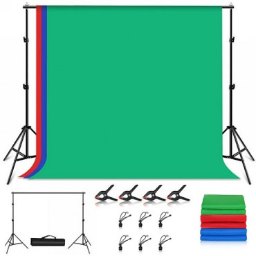 Fotografavimo fonų ir stovų rinkinys 2.9x2m, RGB
