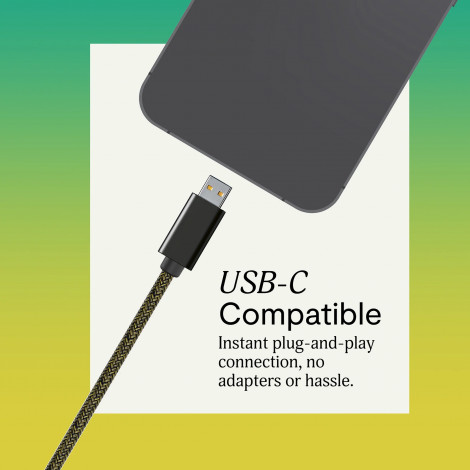 Marley Wired Earbuds | Smile Jamaica | Built-in microphone | USB Type-C | Brass