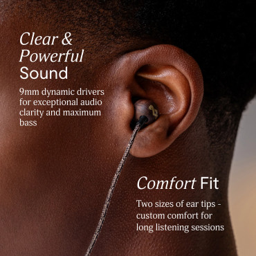 Marley Wired Earbuds | Smile Jamaica | Built-in microphone | USB Type-C | Brass