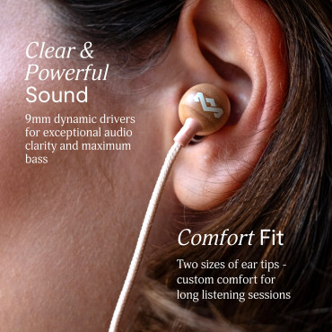 Marley Wired Earbuds | Smile Jamaica | Built-in microphone | USB Type-C | Copper
