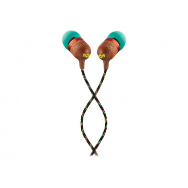 Marley Wired Earbuds | Smile Jamaica | Built-in microphone | USB Type-C | Rasta