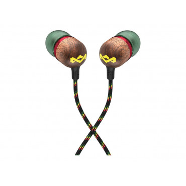 Marley Wired Earbuds | Smile Jamaica | Built-in microphone | USB Type-C | Rasta