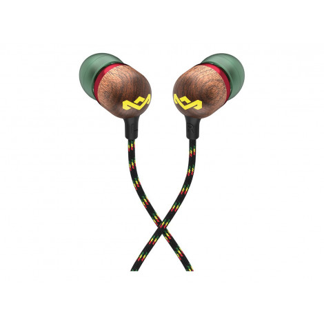 Marley Wired Earbuds | Smile Jamaica | Built-in microphone | USB Type-C | Rasta