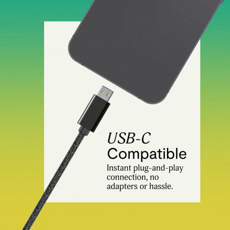 Marley Wired Earbuds | Smile Jamaica | Built-in microphone | USB Type-C | Signature Black