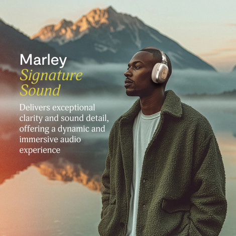 Marley Headphones | Positive Vibration Rebel | Bluetooth | ANC | Cream