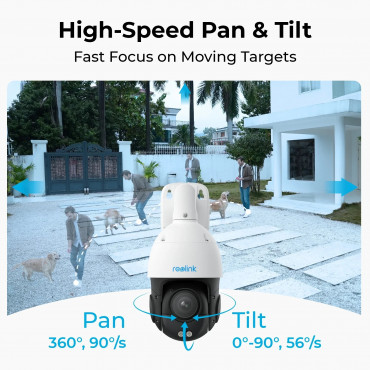 Reolink Smart 4K PoE Security Camera with 16X Optical Zoom | P850 | PTZ | 5.3-86mm | H.265/H.264 | Micro SD, Max. 256 GB