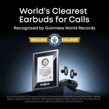 Anker Soundcore Liberty 5 Pro | Earbuds | In-Ear | Microphone | Midnight Black | Noise reduction | Wireless
