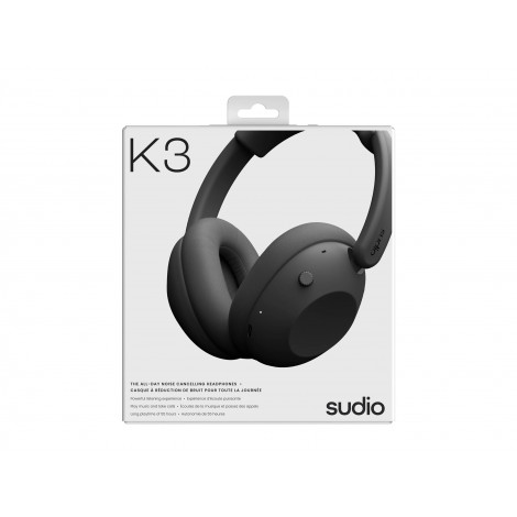 Sudio Headphones | K3 | Bluetooth | Over-ear | Microphone | Ink Black | Noise canceling | Wireless