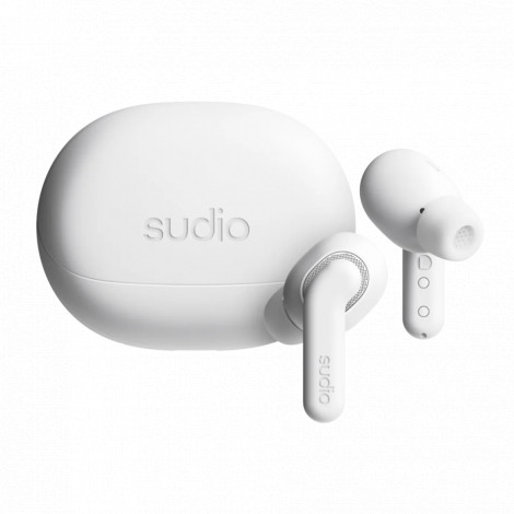 Sudio Earbuds | E4 Pro | Bluetooth | In-ear | Microphone | Cloud White | Noise canceling | Noise reduction | Wireless
