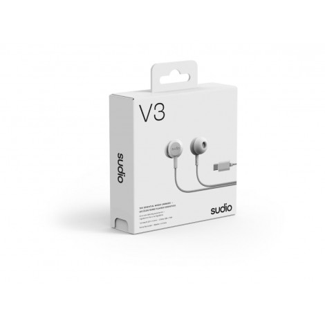 Sudio Earbuds | V3 | USB-C | In-ear | Microphone | Grey White