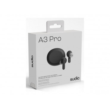 Sudio Earbuds | A3 Pro | Bluetooth | In-ear | Microphone | Cloudy Black | Noise canceling | Wireless