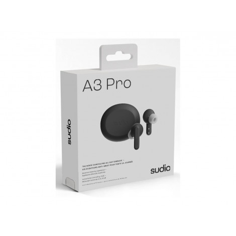 Sudio Earbuds | A3 Pro | Bluetooth | In-ear | Microphone | Cloudy Black | Noise canceling | Wireless