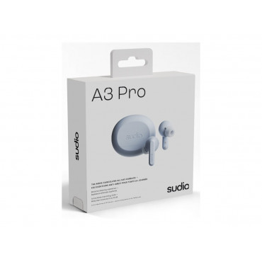 Sudio Earbuds | A3 Pro | Bluetooth | In-ear | Microphone | Powder Blue | Noise canceling | Wireless
