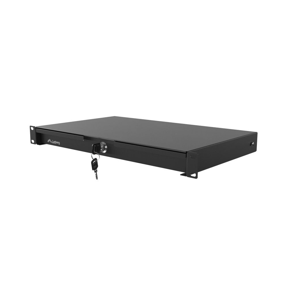 Lanberg AK-2002-B | 19" Drawer 1U, max load capacity up to 30 kg assembly | 48.26 x 27 x 4.4 cm | Black