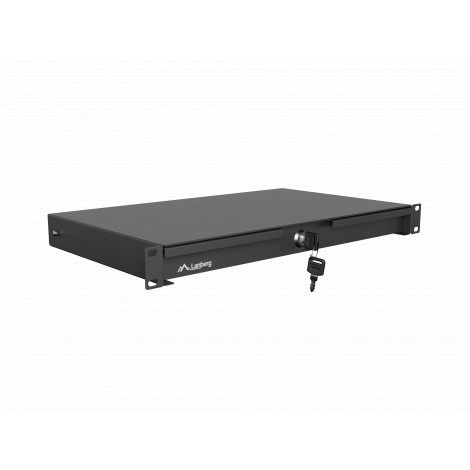 Lanberg AK-2002-B | 19" Drawer 1U, max load capacity up to 30 kg assembly | 48.26 x 27 x 4.4 cm | Black