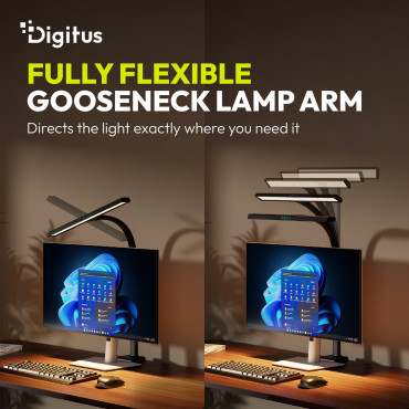 Digitus LED Desk Lamp, 50 cm, Black | DA-90490 | 1025 lm | 7 W | 3000-6500 K | Warm to cold white light | LED lamp | 10 V