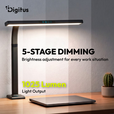 Digitus LED Desk Lamp, 50 cm, Black | DA-90490 | 1025 lm | 7 W | 3000-6500 K | Warm to cold white light | LED lamp | 10 V