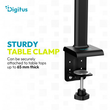 Digitus LED Desk Lamp, 50 cm, Black | DA-90490 | 1025 lm | 7 W | 3000-6500 K | Warm to cold white light | LED lamp | 10 V