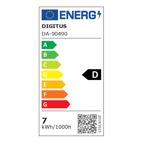 Digitus LED Desk Lamp, 50 cm, Black | DA-90490 | 1025 lm | 7 W | 3000-6500 K | Warm to cold white light | LED lamp | 10 V