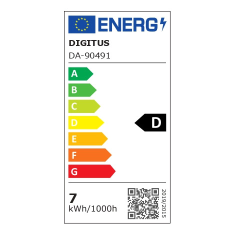 Digitus LED Desk Lamp, 50 cm, White | DA-90491 | 1025 lm | 7 W | 3000-6500 K | Warm to cold white light | LED lamp | 10 V